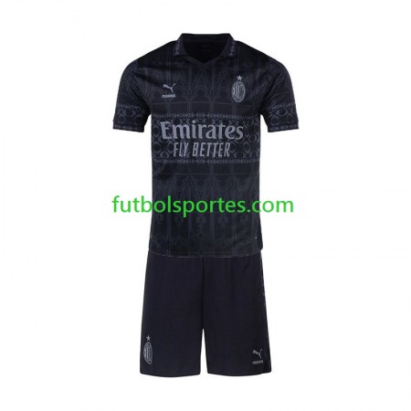 Camiseta AC Milan Niño Cuarta Equipación Negro 2023/2024
